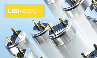 LED Commercial ReLamp Program establishes a simple way to upgrade your lighting system to save costs and reduce energy consumption. Learn more!